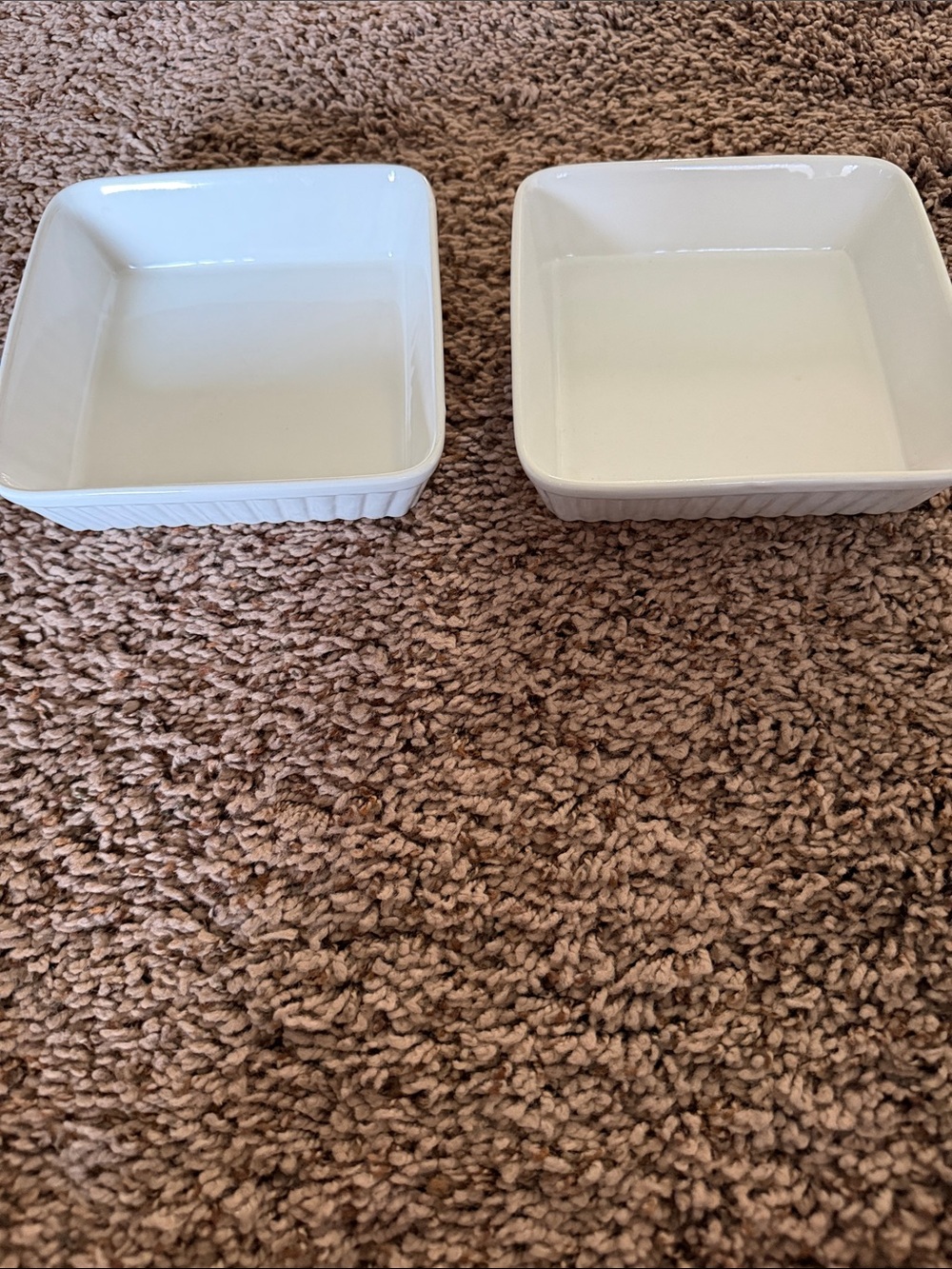 White Ceramic Square Baking Dishes - Set of 2